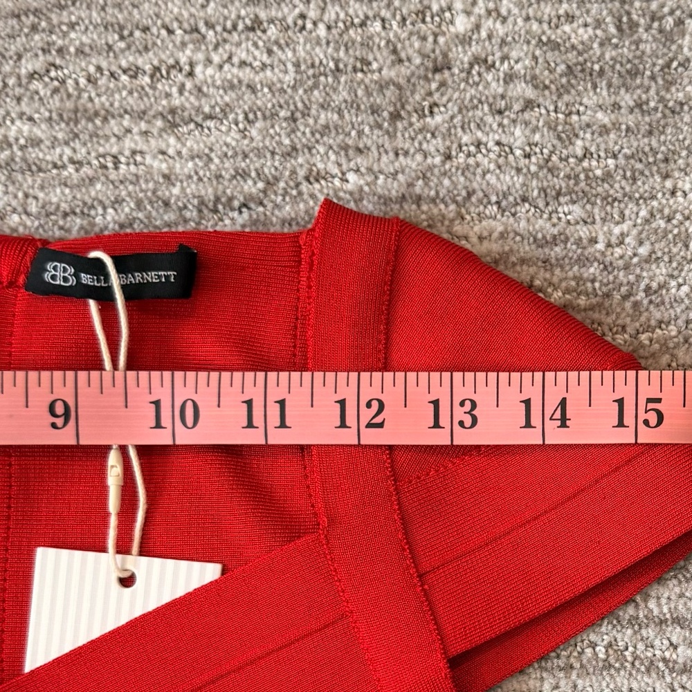 NWT Bella Barnett Bodycon Red Midi Dress Womans SZ. 6 Bandage Dress Holiday - Picture 10 of 14
